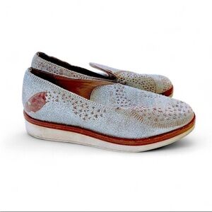 Free People Silver Snake Loafers